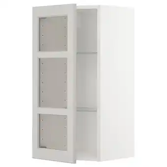 IKEA Metod Sza śc pół/szkl drz, biały/lerhyttan jasnoszary, 40x80 cm oferta