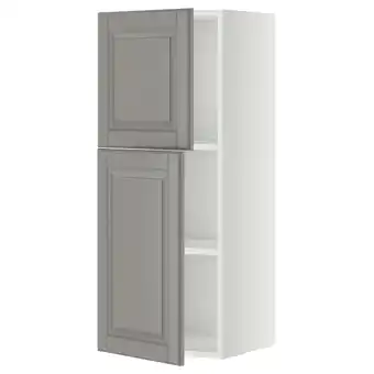 IKEA Metod szafka ścienna z półkami/2 drzwi, biały/bodbyn szary, 40x100 cm oferta