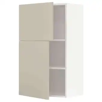 IKEA Metod szafka ścienna z półkami/2 drzwi, biały/havstorp beżowy, 60x100 cm oferta