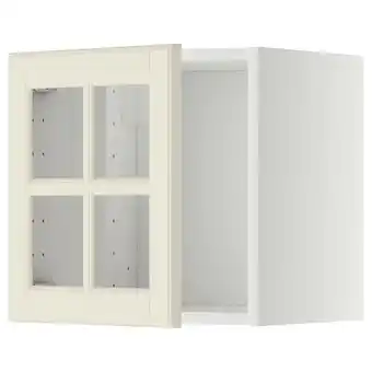 IKEA Metod szafka śc/szkl drzwi, biały/bodbyn kremowy, 40x40 cm oferta