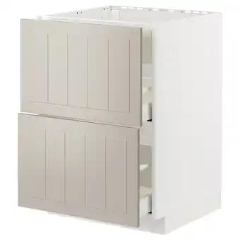 IKEA Metod / maximera szafka stojąca pł/okap zint. z szuf, biały/stensund beżowy, 60x60 cm oferta