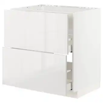 IKEA Metod / maximera szafka stojąca pł/okap zint. z szuf, biały/ringhult jasnoszary, 80x60 cm oferta