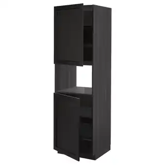 IKEA Metod sza st wys mikr 2drz/pół, czarny/lerhyttan bejcowane na czarno, 60x60x200 cm oferta