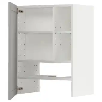 IKEA Metod szafka okapowa z półką/drzwiczkami, biały/lerhyttan jasnoszary, 60x80 cm oferta