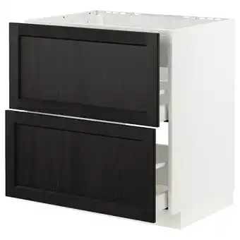 IKEA Metod / maximera szafka stojąca pł/okap zint. z szuf, biały/lerhyttan bejcowane na czarno, 80x60 cm oferta