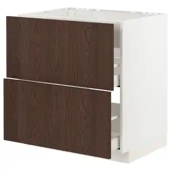 IKEA Metod / maximera szafka stojąca pł/okap zint. z szuf, biały/sinarp brązowy, 80x60 cm oferta