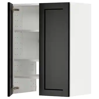 IKEA Metod szafka okapowa z półką/drzwiczkami, biały/lerhyttan bejcowane na czarno, 60x80 cm oferta