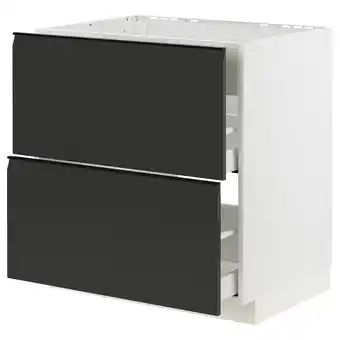 IKEA Metod / maximera szafka stojąca pł/okap zint. z szuf, biały/upplöv matowy antracyt, 80x60 cm oferta