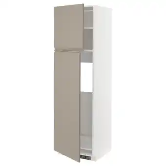 IKEA Metod sza wys lod z 2 drz, biały/upplöv matowy ciemnobeżowy, 60x60x200 cm oferta