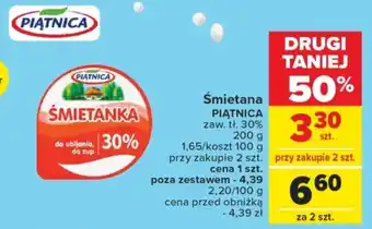 Carrefour Market Śmietana PIĄTNICA tł. 30% 200 g oferta