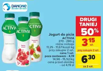 Carrefour Market Jogurt do picia ACTIVIA 270-280 g oferta