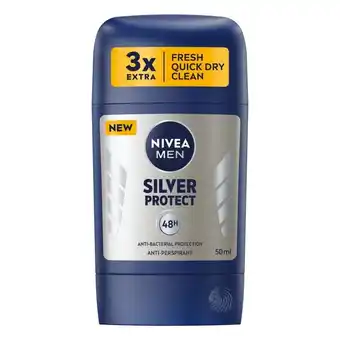 Blue Stop Nivea men silver protect antybakteryjny antyperspirant w sztyfcie 50 ml oferta