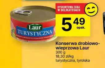 Delikatesy Centrum Konserwa drobiowo-wieprzowa Laur 300 g oferta