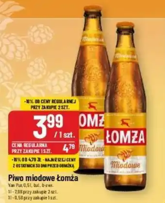 Polomarket Piwo miodowe Łomża Van Pur 0,5l oferta