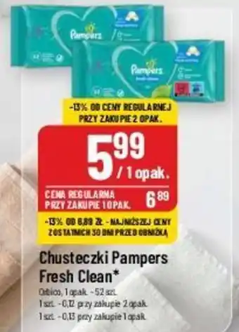 Polomarket Chusteczki Pampers Fresh Clean 52szt. oferta