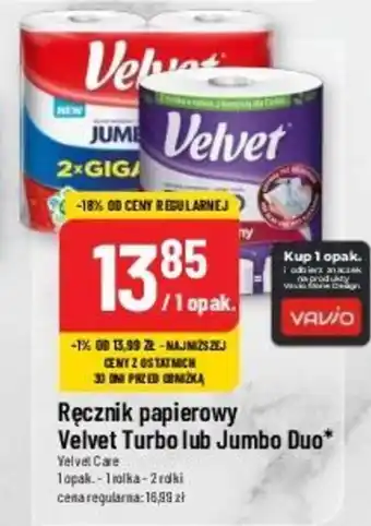 Polomarket Ręcznik papierowy Velvet Turbo lub Jumbo Duo Velvet Care oferta