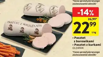 Intermarche Pasztet z borowikami/Pasztet z kurkami OLEWNIK 1kg oferta