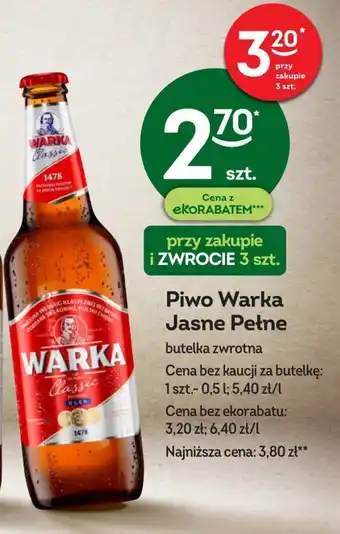 Żabka Piwo Warka Jasne Pełne 0,5 l oferta