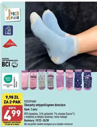 ALDI Skarpety antypoślizgowe pocopiano oferta
