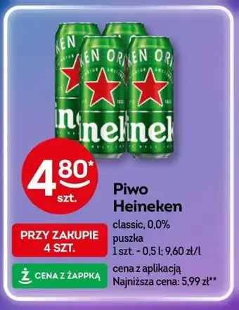 Żabka Piwo Heineken 0,5 l oferta