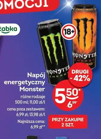 Żabka Napój energetyczny Monster 500 ml oferta