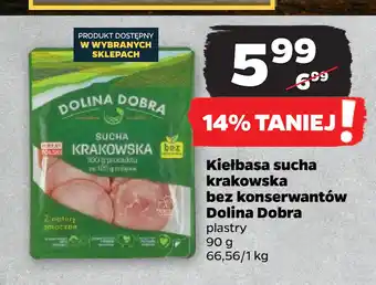 Netto Kiełbasa sucha krakowska bez konserwantów dolina dobra oferta