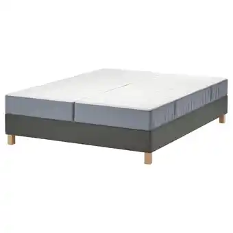 IKEA LyngÖr Łóżko kontynentalne, Vesteröy twardy/jasnoniebieski ciemnoszary, 140x200 cm oferta