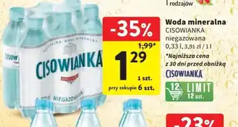 Intermarche Woda mineralna CISOWIANKA 0,33l oferta