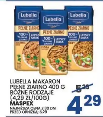 Wafelek LUBELLA MAKARON PEŁNE ZIARNO 400 G oferta