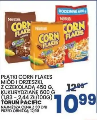Wafelek PŁATKI CORN FLAKES MIÓD I ORZESZKI, Z CZEKOLADĄ 450 G, KUKURYDZIANE 600 G oferta