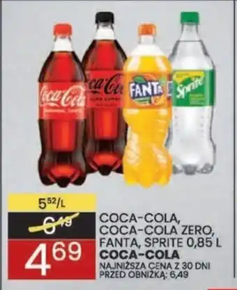 Wafelek COCA-COLA, COCA-COLA ZERO, FANTA, SPRITE 0,85 L oferta