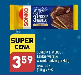 ALDI SONKO & E. WEDEL Lekkie wafelki w czekoladzie gorzkiej 36 g oferta