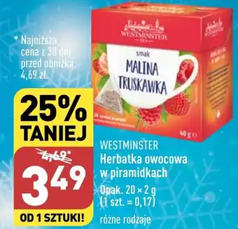 ALDI WESTMINSTER Herbatka owocowa w piramidkach 20 x 2 g oferta