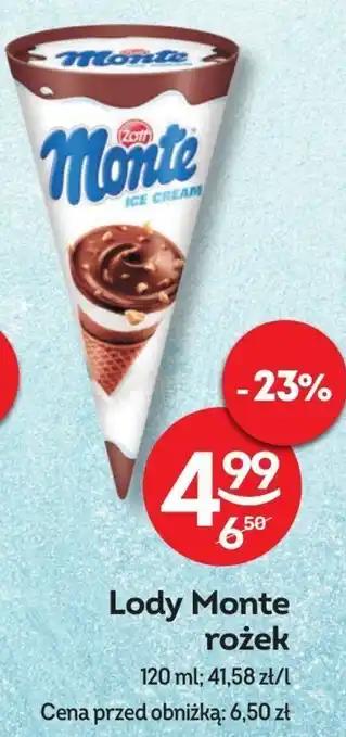 Żabka Lody Monte rożek 120 ml oferta