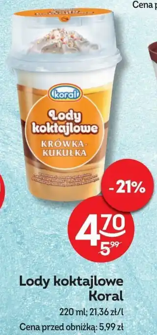 Żabka Lody koktajlowe Koral 220 ml oferta