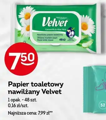 Żabka Papier toaletowy nawilżany Velvet oferta