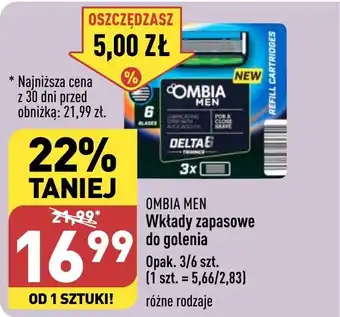 ALDI OMBIA MEN Wkłady zapasowe do golenia 3/6 szt. oferta