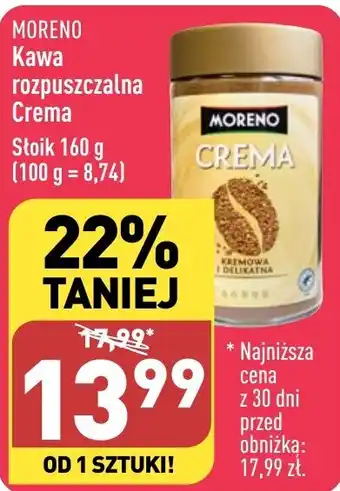 ALDI MORENO Kawa rozpuszczalna Crema 160g oferta