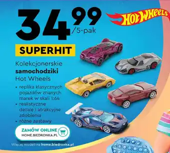 Biedronka Kolekcjonerskie samochodziki Hot Wheels 5-pak oferta