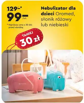 Biedronka Nebulizator dla dzieci Oromed, słonik różowy lub niebieski oferta