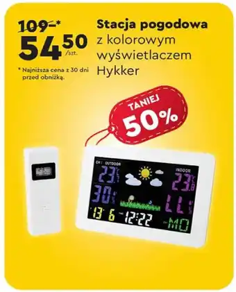 Biedronka Stacja pogodowa z kolorowym wyświetlaczem Hykker oferta