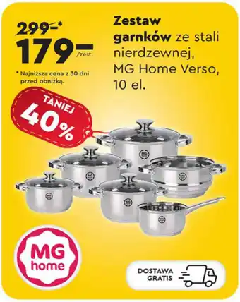 Biedronka Zestaw garnków ze stali MG Home Verso, 10 el. oferta