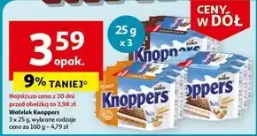 Auchan Knoppers wafelek mleczno-orzechowy 75 g (3 x 25 g) oferta