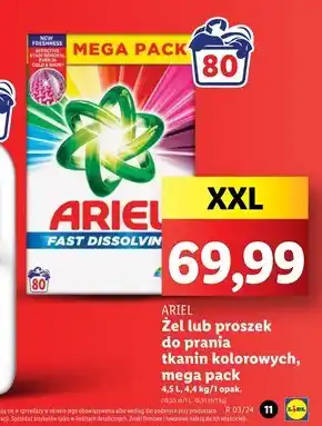 Lidl Ariel proszek do prania 4.4kg, 80 prań, kolor oferta