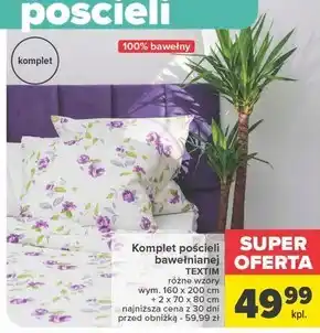 Carrefour Komplet pościeli textim oferta