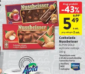 Intermarche Czekolada Nussbeisser ALPEN GOLD 100 g oferta