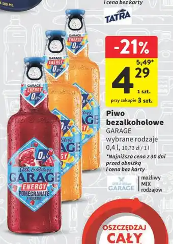 Intermarche Piwo AGE bezalkoholowe GARAGE 0,4l oferta