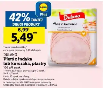 Lidl Pierś z indyka lub kurczaka, plastry 100 g oferta