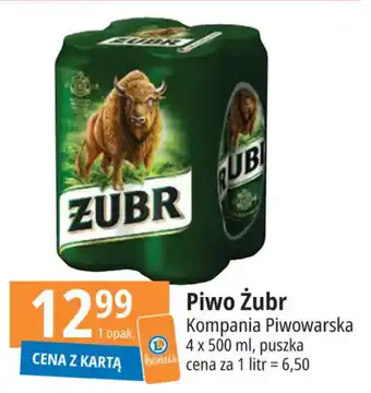 E.Leclerc Piwo Żubr 4 x 500 ml oferta