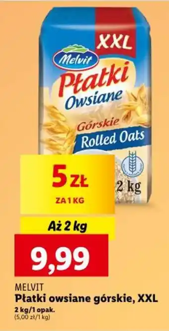 Lidl Płatki owsiane górskie, XXL 2 kg/1 opak. oferta